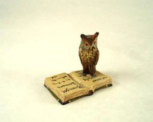 Vienna Bronze OWL on open Book authentic Bermann Austria Wisdom - Picture 1 of 5