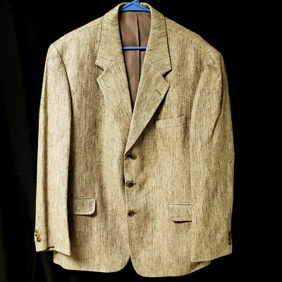 Norman Wells Collection 100% silk Dawahares blazer, size 44R, Beige Foto 1 de 4
