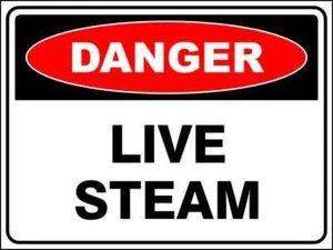 Live Steam Danger Sign - Corflute Diamond Grade Reflective - Picture 1 of 1