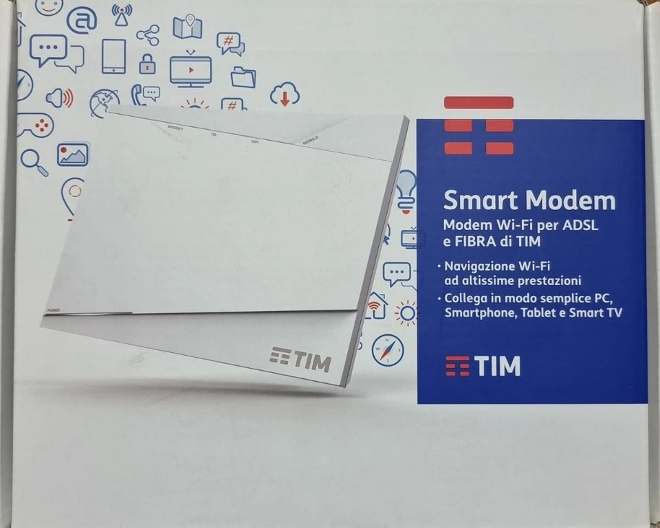 SMART MODEM WIFI ADSL FIBRA TIM TELECOM SERCOM - Immagine 1 di 1