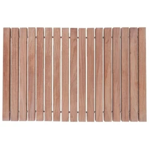 Tappetino stringa doccia e bagno in teak naturale nordico con piedini in gomma 23,62" x 15,75" - Foto 1 di 3