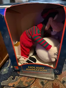 Vintage Babbo Natale Disney animato Pippo Rolling Snowball, Topolino Illimitato. - Foto 1 di 4