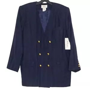 NWT Worthington Womens Blazer Vintage Captains Nautical Double Breasted 20W GC - Picture 1 of 9