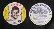 1977 MSA RARE var Customized sport card / disc Mike Hargrove Texas Rangers