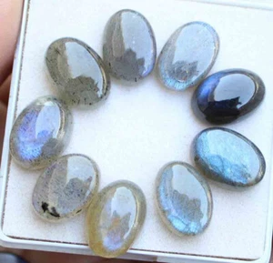 Labradorite naturale 53,70 carati 10*14 mm blu lucido cabochon pietre preziose sciolte - Foto 1 di 3