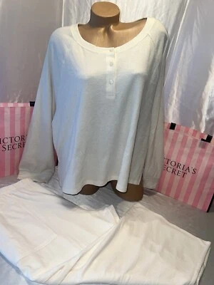 Pijama Térmico Victorias Secret Brillo Waffle Set Marfil XXL Súper Suave Foto 1 de 4