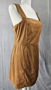 Francesca's NWT Faux Suede Mini Dress Tank Size XL Square Neck Cowgirl Western - Picture 1 of 16
