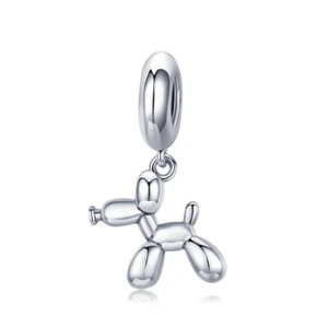 Cute Balloon Dog style 925 Sterling Silver Pendant Charm Fit Chain For Women - Picture 1 of 7