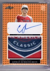 2023 Leaf Perfect Game Ethan Schiefelbein Orange Jumbo Patch Auto RC 1/1 - Picture 1 of 1