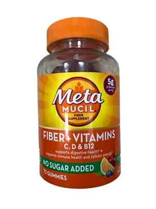 Metamucil Fiber Plus Vitamins C, D, & B12, 72 Gummies CITRUS BERRY EXP 06/2026 - Picture 1 of 1