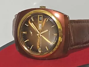 RARE ENICAR TIGER OCEAN 167.01.39 AUTOMATIC VINTAGE DAY DATE SWISS MEN'S WATCH - Picture 1 of 12
