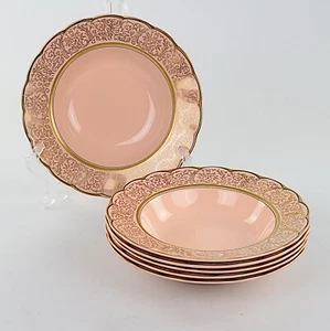 Grindley Pottery, Peach Petal, 6 X Rim Bowls, 9 Inches - Picture 1 of 3