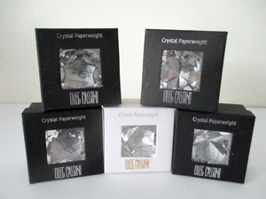 Set of 5 Oleg Cassini Crystal Diamond Cut Paperweights New #3 - Picture 1 of 11