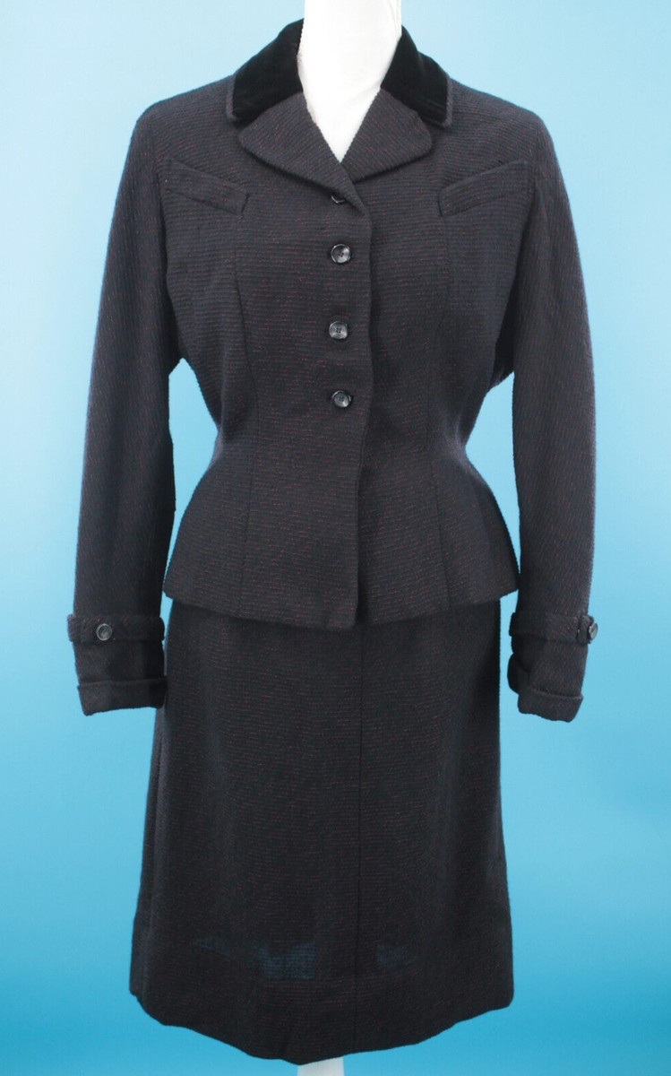 50's vintage ヴィンテージ 2pc スーツ 1950's 50′ 50年代 ヴィンテージ レディーススーツ ネイビー2PC【DON
