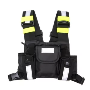 Radio Chest Harness with Reflective Strips Shoulder Holster Radio Vest Holder - Picture 1 of 6