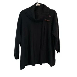 Ellen Tracy Wrap Sweater Women's Size 2X Merino Wool Blend Green Cowl Turtleneck - Picture 1 of 12