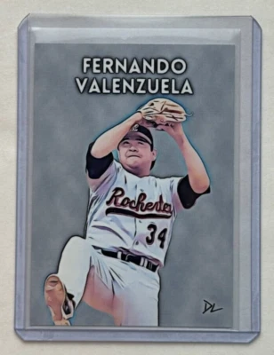 Fernando Valenzuela Limited Artist Sign Rochester Red Wings Trading Card 1/10 - Image 1 of 2