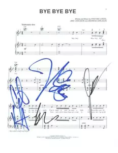 Partituras autógrafas firmadas por NSYNC Band (JC, Lance, Joey y Chris) - Imagen 1 de 2