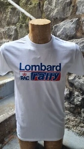 Lombard RAC Rally white tee t shirt top 1980s Motor Sport Racing Car - Picture 1 of 5