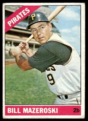 1966 Topps Baseball Card Bill Mazeroski Pittsburgh Pirates #210 VG - Image 1 of 2