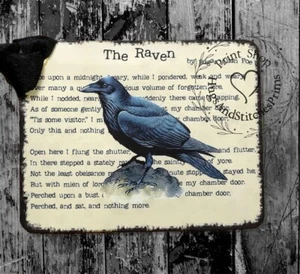 Hang Tags THE RAVEN EDGAR ALLEN POE TAGS or MAGNET #327 Gift Tags - Picture 1 of 5