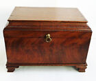 Elegant Antique Fitted Flame Mahogany Jewellery / Sewing / Trinket Box