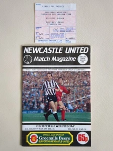 Newcastle United v Sheffield Wednesday Football Match Magazine Jan 1988 With... - Picture 1 of 4