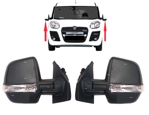 PAIR ELECTRIC MIRRORS WITH TURN INDICATOR FOR FIAT DOBLO 2010-2018 - Picture 1 of 12