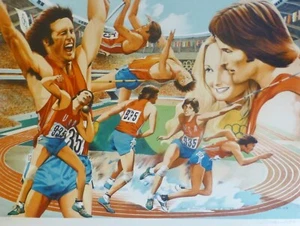 William Nelson Bruce Jenner Games of the Olympiad 1976 Hand signed US Artist art - Picture 1 of 4