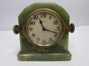 Vintage Elgin 8 Day Brazilian Onyx- Non Working - Picture 1 of 12
