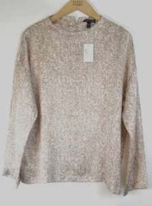 Blusa Top $198 Eileen Fisher M Prisma Seda Algodón Estampado Caja Nueva con Etiquetas - Imagen 1 de 8