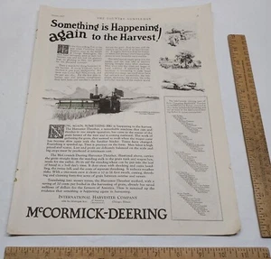 1927 - McCORMICK-DEERING Raccoglitrice-Trebbiatrice - Rivista Pubblicità - Foto 1 di 8