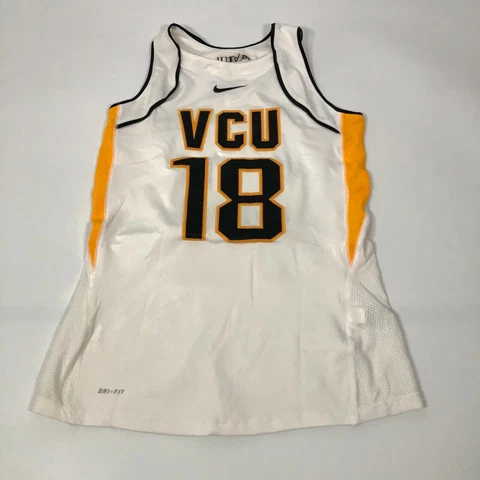 Nike VCU Rams Basketball Jersey S Small Womens White Dri Fit #18 Game Stitched Cover