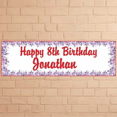 BLAZEBARGAIN 2 x Personalised Birthday Banners Custom Name Party Decoration for All Ages
