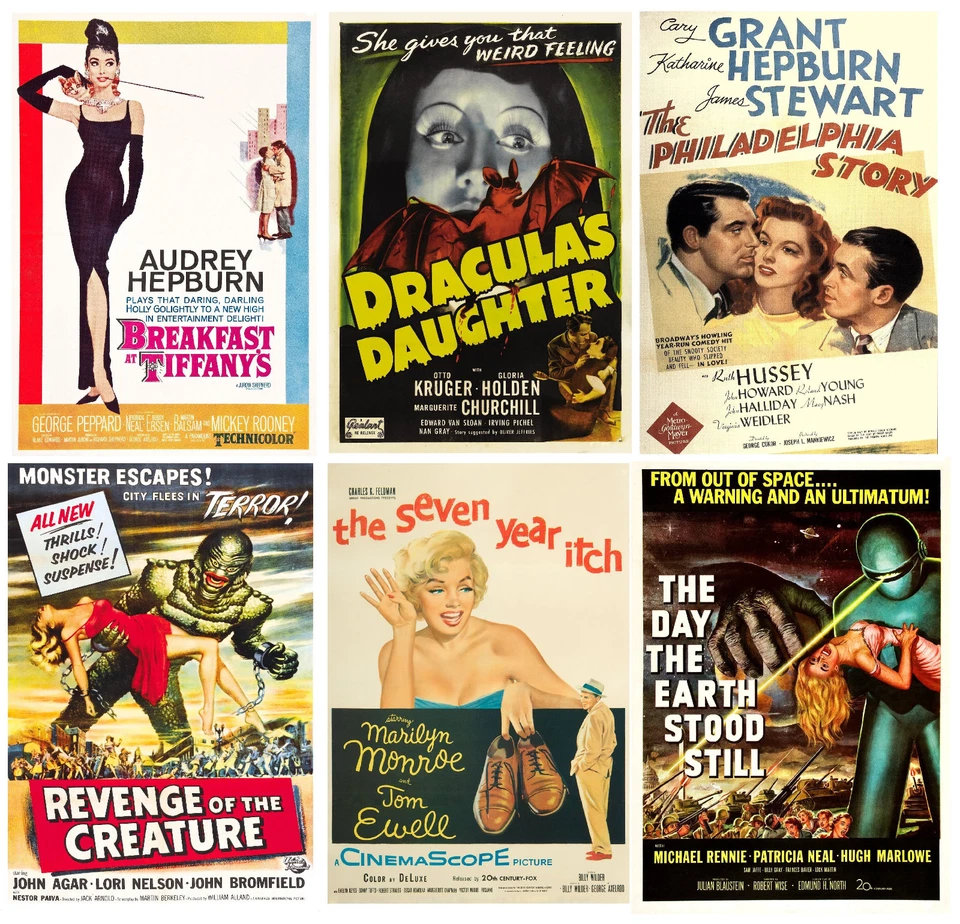 VINTAGE MOVIE POSTERS WALL ART A4 POSTER PRINTS - Image 1 of 1