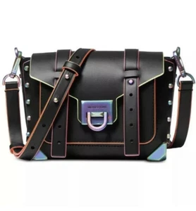 ❤️Michael Kors Manhattan Leather Black/Iridescent Crossbody - Picture 1 of 3