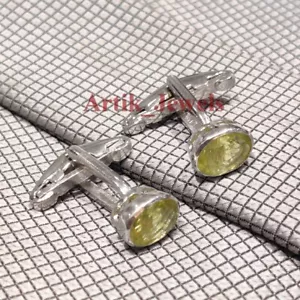 Natürlich Zitrone Quarz Edelstein Mit 14K Weiß Vergoldet Silber #600 - Bild 1 von 10