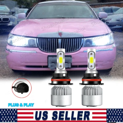 Faros LED bombillas de haz alto/bajo para Lincoln Town Car 1995-2002 6000K 2x 9007 Foto 1 de 4