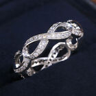 Infinity Jewelry Cubic Zircon Party 925 Silver Plated Ring Women Sz 6-10