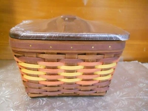 New Longaberger 2009 Autumn Leaves Large Berry Basket + Protector + Wooden Lid - Picture 1 of 10