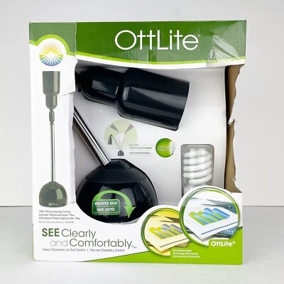 Ottlite Illumination Black Weighted Base Adjustable 15w Telescoping Desk Lamp - Image 1 of 4