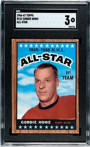 1966-67 Topps Hockey Gordie Howe Detroit Red Wings AS #121 🚀⚾️SGC Graded 3 - Bild 1 von 2