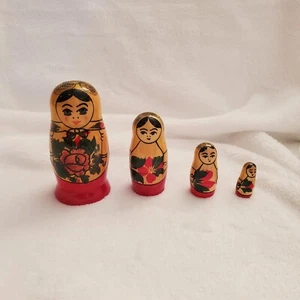 Vintage Wooden Nesting Dolls, No Markings, 4 Total, Great Used Condition - Picture 1 of 8