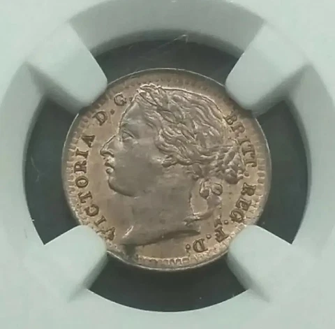 1884 GREAT BRITAIN  1/3 FARTHING  NGC MS 64 RB #7745 Cover