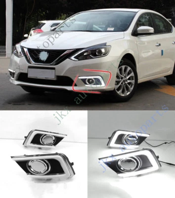 1 par de luces antiniebla diurnas LED DRL blancas k para Nissan Sentra 2016-2019 Foto 1 de 4