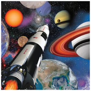 Space Blast 16 Ct Beverage Napkins Rocket Birthday Party - Picture 1 of 1
