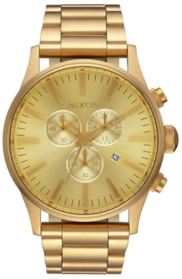 Nixon Sentry Chrono All Gold 42mm Quartz, 100M Men's Stainless Steel A386-502-00 - Image 1 of 3