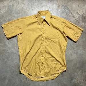 Vintage 60s Towncraft Yellow Collar Tuck In Shirt 1960s True Vintage - Picture 1 of 4