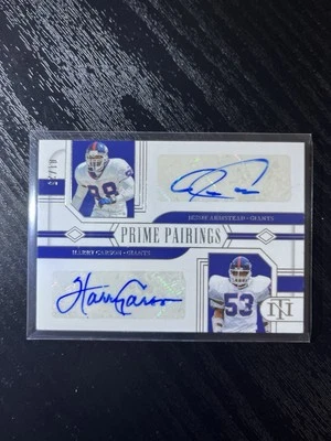 Jessie Armstead Harry Carson Auto 01/25 National Treasures Prime Parings 2023 - Image 1 of 2