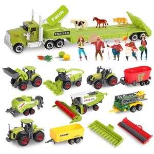 Farm Toys Realistic Tractor Vehicle Playset, Diecast Car Set Educational Mini... - Picture 1 of 7
